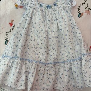 Floral Blue and White Dress